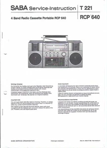 Saba Original Service Manual für RCP 640 - Picture 1 of 1