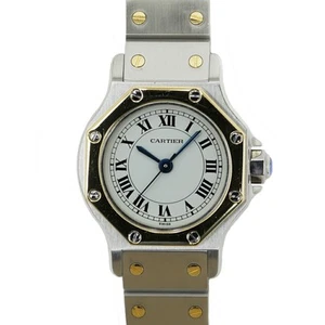 Cartier Santos Octagon Men’s Watch White Dial AB Used 37.7mm - Picture 1 of 10