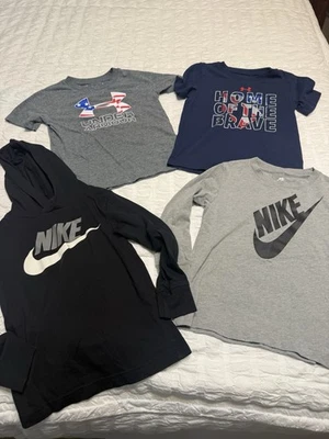 Nike Under Armour 4 Xs Boys Graphic Tees Hoodie Lot 4 GUC Overall - Image 1 of 4