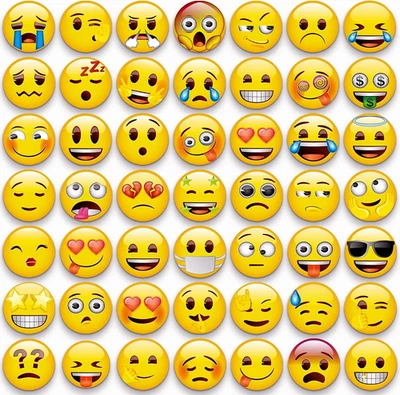 54 piezas Emoji Imanes de refrigerador Imanes de refrigerador para armario Pizarra Blanca Decorativa Foto 1 de 4