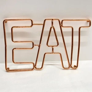 Martha Stewart EAT Trivet Good Thing for Serving Copperplated Steel 10x6 Kitchen - Picture 1 of 4