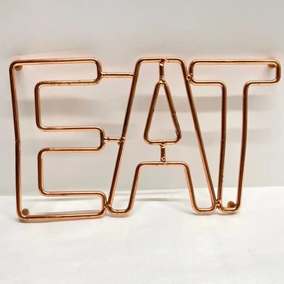 Martha Stewart EAT Trivet Good Thing for Serving Copperplated Steel 10x6 Kitchen - Image 1 of 4