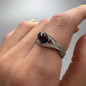 Hermoso anillo vintage de plata esterlina 925 con piedras de la URSS para mujer firmado S 7 - Imagen 1 de 8