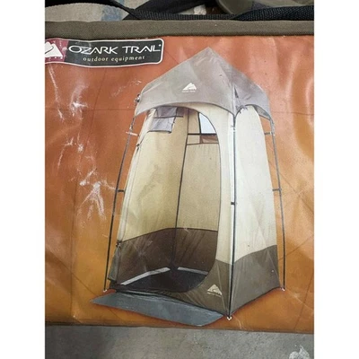 Ozark Trail 1-Person Tan and Brown Camping Shower / Utility Room Tent - NEW - Image 1 of 4