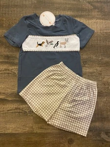 Abby & Evie Boy's Size 7 Hunting Animals Short Set NWT - Picture 1 of 4