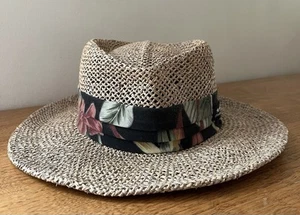 Original Panama Jack Vtg Mens Straw Safari Hat Small-Medium Floral Beach Golf - Picture 1 of 8