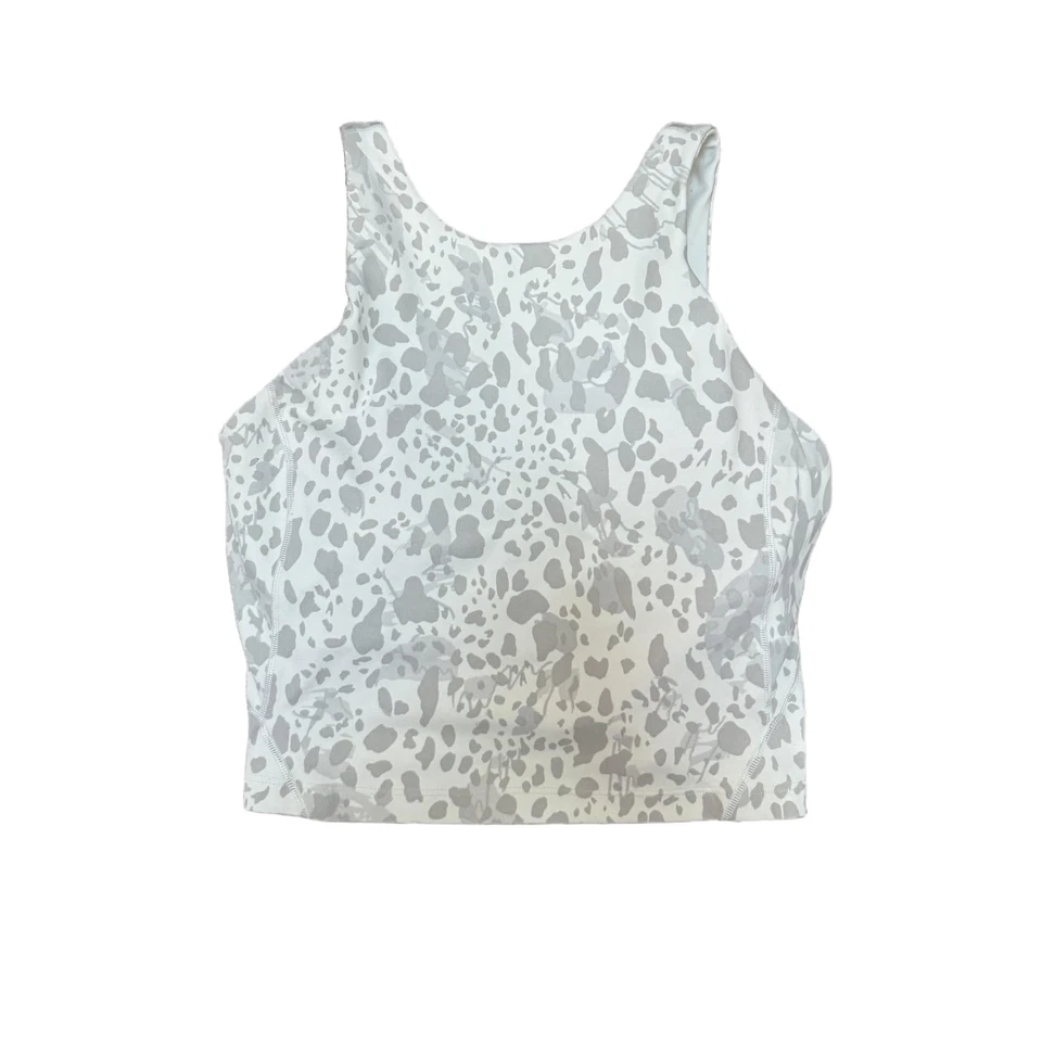 Sujetador deportivo corto Lululemon Align sin mangas talla 4 blanco gris cuello alto estampado animal Foto 1 de 3