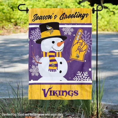 Minnesota Vikings Holiday Winter Snow Official Garden Yard Banner Flag - Image 1 of 4