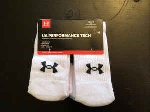 Nuevos calcetines blancos Under Armour Crew para niños 6 pares talla 13,5-4  - Imagen 1 de 3