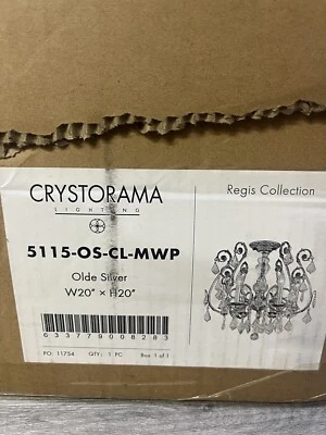 Crystorama Lighting P Mercer - Lámpara de araña de siete luces plata antigua 5115-OS-CL-MW Foto 1 de 3