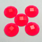 50 Neon Hot Pink Color Flatback Acrylic Round Rhinestone Gems 20mm No Hole