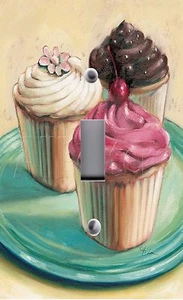 Cubiertas de salida de placa interruptor de luz DECORACIÓN DE COCINA ~ CUPCAKES I - Imagen 1 de 26