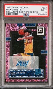 2022 Optic Max Christie #233 PSA 9 Auto Fast Break Pink /25 - Picture 1 of 2