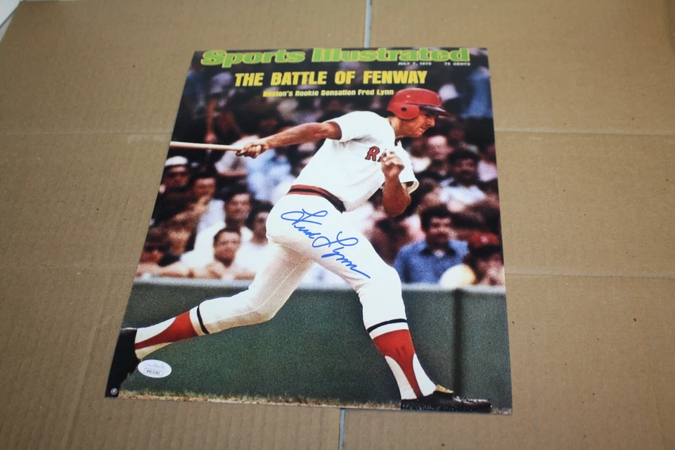 BOSTON RED SOX FRED LYNN SIGNED 11X14 PHOTO Sports Illustrated COVER JSA - Image 1 of 1