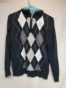 Method Argyle Long Sleeve Quarter-Zip Pull Over Men's Sweater (Size S) - Picture 1 of 3
