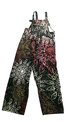 Batik W Romper Black Medium Pockets Buttons Unbranded Hippie Boho Wide Leg - Image 1 of 4