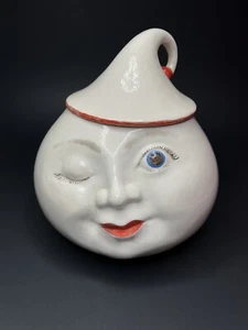 RARE VTG VALLONA STARR WINKING WINKIE PIXIE COOKIE JAR #302 - CALIF POTTERY 1951 - Picture 1 of 9