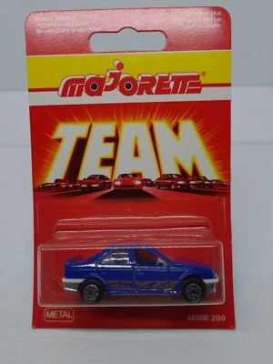 Vintage Majorette #218 Peugeot 405 Mi 16 218 Blue Diecast Model Car New On Card  - Image 1 of 4