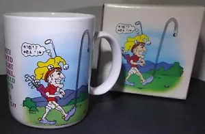 Tazza caffè vintage nuova con scatola grande golfista americano profanità 12 FL oz umorismo - Foto 1 di 12
