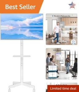 Rolling TV Cart for 23-60 Inch Screens - Height Adjustable Stand with Locking... - Picture 1 of 9
