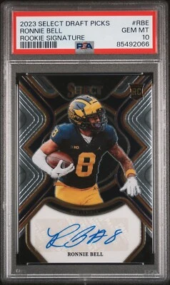2023 SELECT DRAFT PICKS RONNIE BELL ROOKIE RC AUTO SIGNATURE PSA 10 GEM MINT - Image 1 of 2
