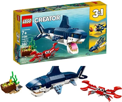 LEGO Creator Deep Sea Creatures 31088 (3 in 1) Shark & Crab, Squid, Angler Fish - Image 1 of 4