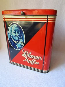 Löhmer´s Löhmers Kaffee Dose schöne alte sehr große Kaffeedose 25x22,5x17,5cm - Picture 1 of 13