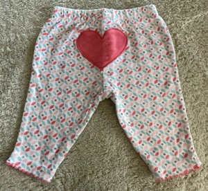 Caters Girls White Pink Teal Gray Heart Bottom Pants Newborn - Picture 1 of 6
