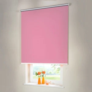 Verdunkelungsrollo Thermo Mittelzug Springrollo Rollo - Höhe 100 cm rosa - Bild 1 von 37