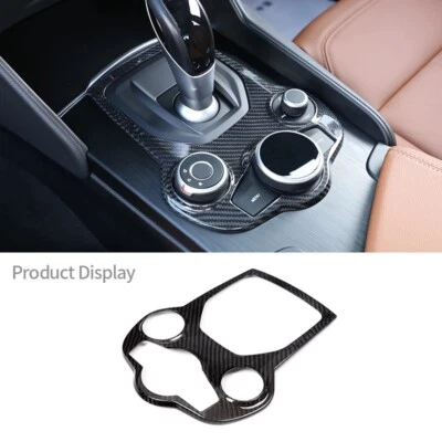 Embellecedores de consola central de coche de fibra de carbono para Alfa Romeo Giulia Stelvio 2017-2019 Foto 1 de 3