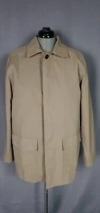 Vtg Mens Jacket Large Khaki Khaki Utility Field Neutral Outerwear Minimalist - Picture 1 of 17