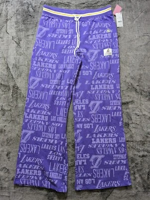 Pantalones deportivos NBA L.A. Lakers pierna ancha para mujer talla grande púrpura Foto 1 de 4