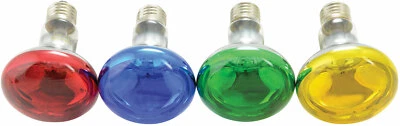 RED BLUE GREEN YELLOW 60W R80 Coloured Reflector Disco Spot Light Bulb ES Screw - Image 1 of 3