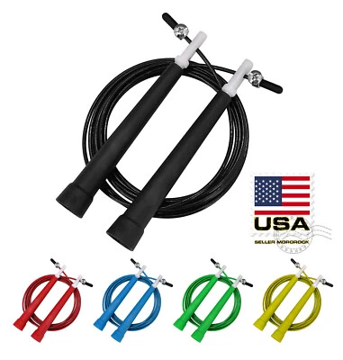 10 футов регулируемая стальная проволока для скоростных прыжков скакалка кроссфит упражнения фитнес - Изображение 1 из 3