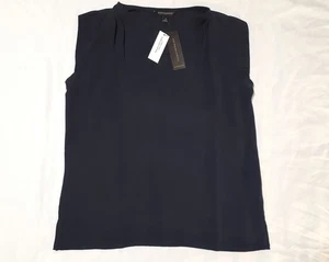 Banana Republic Factory ärmelloses Top Damen XS plissiert VNeck schwarz neu mit Etikett - Bild 1 von 11