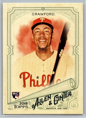 2018 topps allen & ginter baseball j.p. crawford rookie card #127 - Image 1 of 2