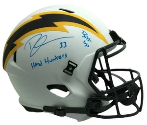 Derwin James Signed F/S Lunar Eclipse Helmet "Head Hunters” “Bolt Up" Beckett - Picture 1 of 6