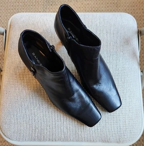 Bandalino Black Leather Shoe Booties, 3.25 Inch Heel, Women's Size 8M - Picture 1 of 4