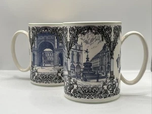 Vintage Wedgwood Piccadilly Circus Burlington House Mugs See Of 2 - Picture 1 of 7