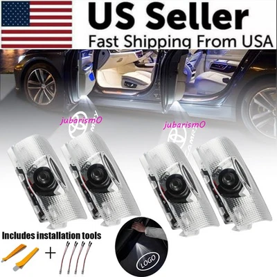 4Pcs LED HD Door Puddle Courtesy Ghost Shadow Lights For Toyota Camry Corolla - Image 1 of 4