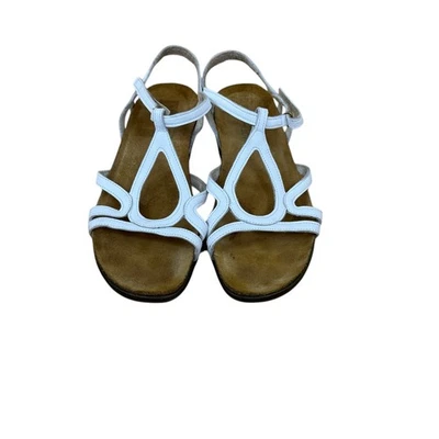 Sandalias planas Naot Dorith para mujer EU 39 US 8 cuero blanco usadas en excelente estado Foto 1 de 4