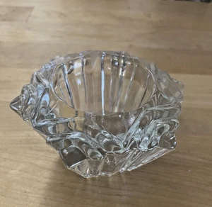 Massives Glas facettierter Stern Teelicht / Gel Votivkerzenhalter Vintage - Bild 1 von 3