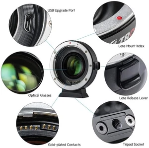 Adaptador de lente AF amplificador de velocidad VILTROX EF-EOS M2 0,71x para Canon EF a EOS-M EF-M - Imagen 1 de 5