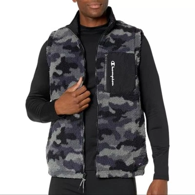 Champion APO Reversible Sherpa Camo Fest Gris Negro Para Hombre Grande NUEVO Foto 1 de 4