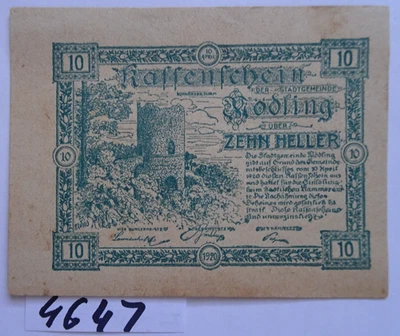 LOWER  AUSTRIA - STADTGEMEINDE MODLING - 10 Heller  - AU/STAIN- JPR 623 Varietie - Image 1 of 2