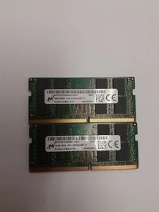 32 Go Micron 2x 16 Go RAM DDR4 3200 Mhz PC4-3200AA SO DIM MTA8ATF2G64HZ-3G2J1 2005 - Photo 1/2