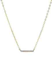 Marc & Marcella x Diamond Bar Pendant Necklace Gold-Plated Sterling Silver 15"+2