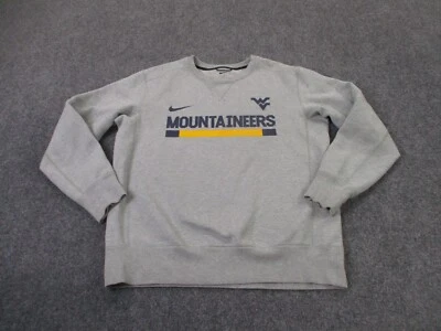 West Virginia Mountaineers Sweatshirt Mens M Gray Nike Dri Fit Swoosh Pullover - Image 1 of 4