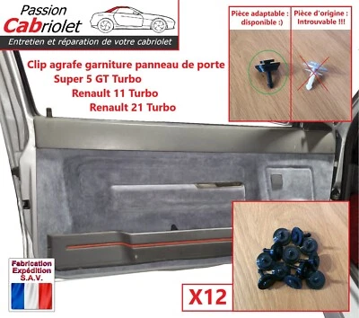 Clip agrafe panneau garniture porte Renault Super 5 GT Turbo R11 et R21 Turbo - Photo 1/4