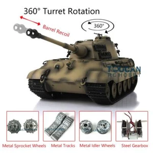 2.4G Henglong 1/16 7.0 King Tiger 3888A BB IR RC Tank 360° Barrel Recoil Sound - Bild 1 von 6